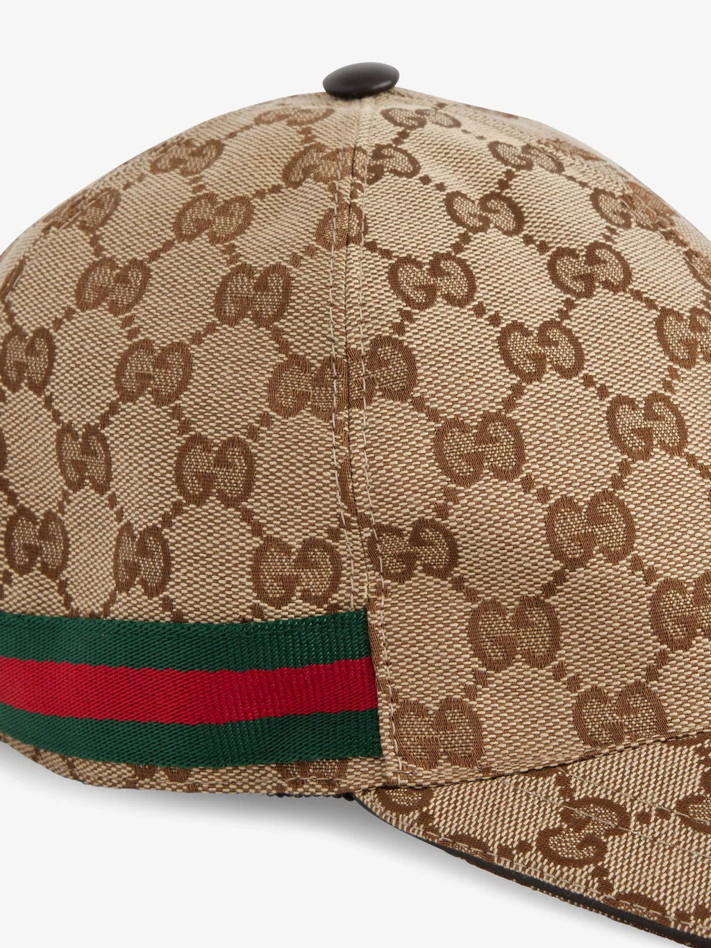 GUCCI - Monogram pattern striped trim woven Casquette