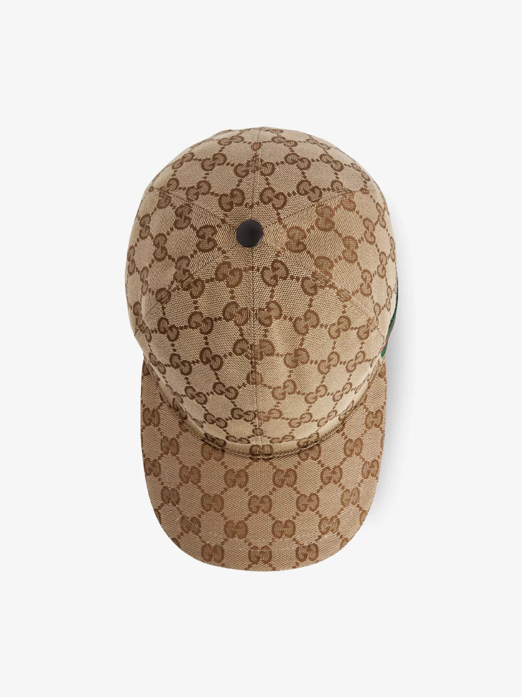 GUCCI - Monogram pattern striped trim woven Casquette