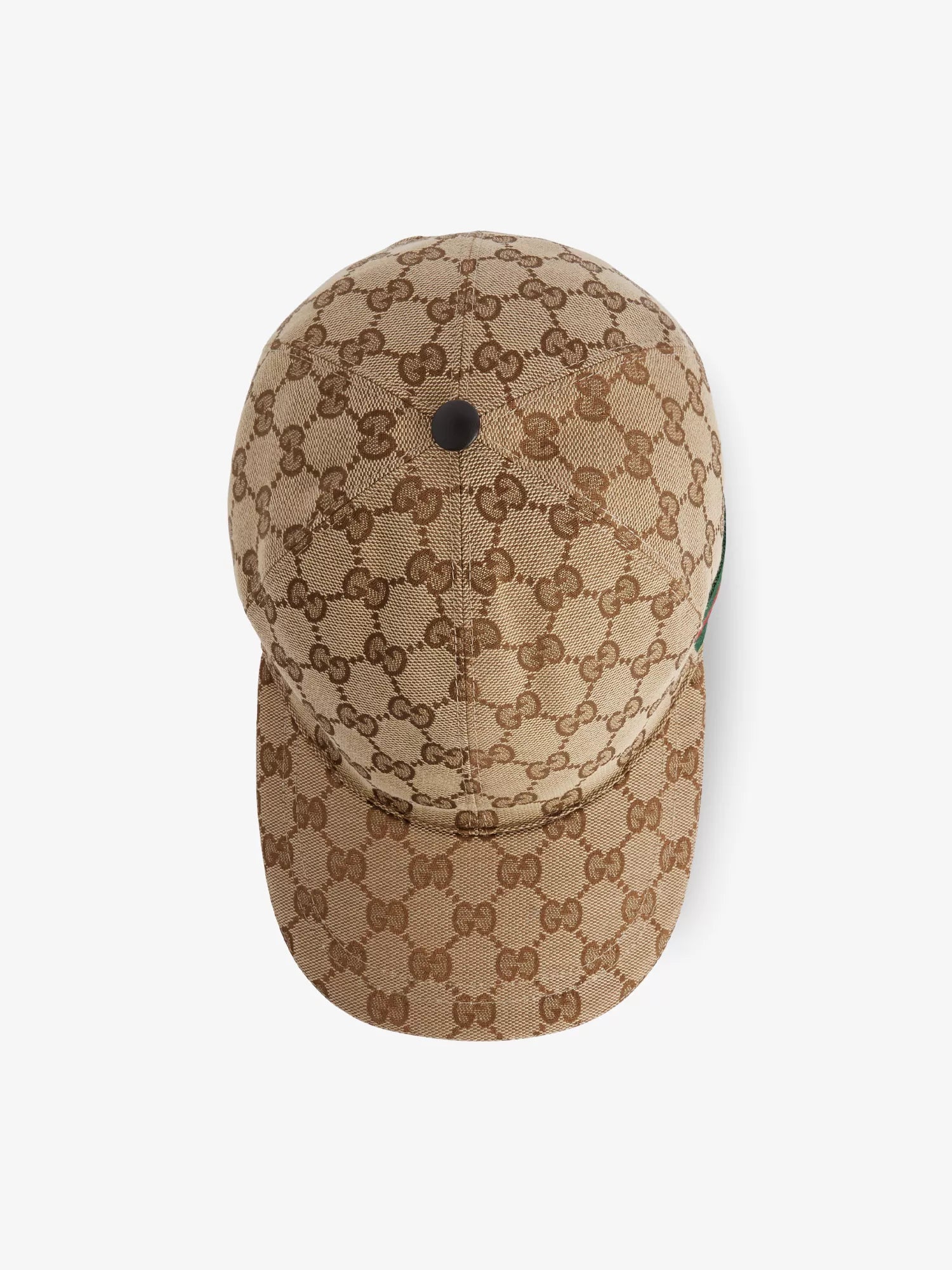 GUCCI - Monogram pattern striped trim woven Casquette
